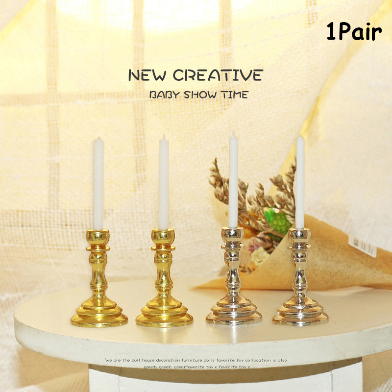 Candle Quotes - 1Pair 1/12 Doll House Miniature Metal