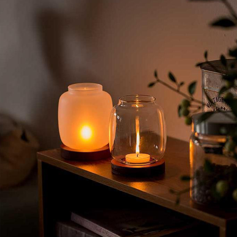 Candle Zero - Vintage Wooden Candle Holder With Glass