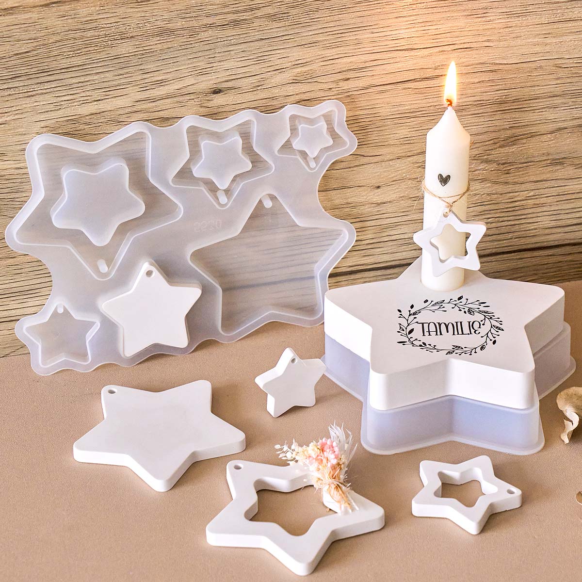 Candle Quotes - Five Pointed Star Candlestick Silicone Mold