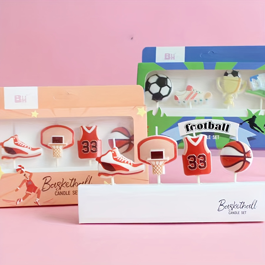 Candle Supplies Bulk - 4-Pack Creative Basketball & Football Candle