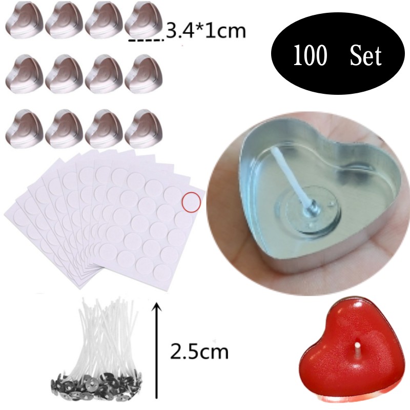 100 Sets Heart shaped Empty Al - Candle Zero 评论和价格