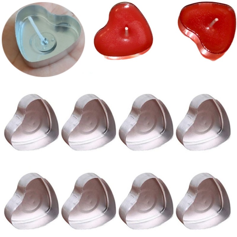 100 Sets Heart shaped Empty Al - Candle Zero 评论和价格