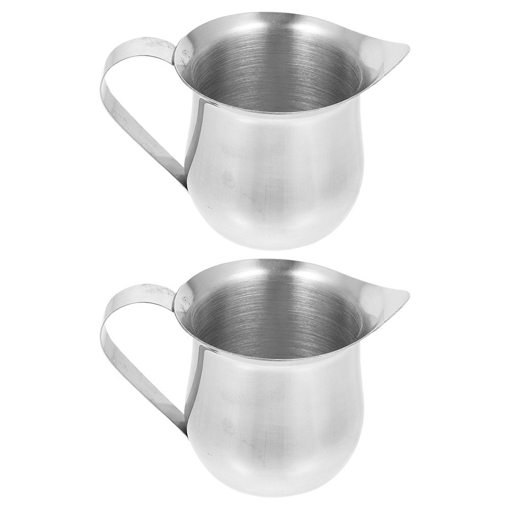 2Pcs Stainless Steel Small Cre - Pour Spout Pitcher 评论和价格