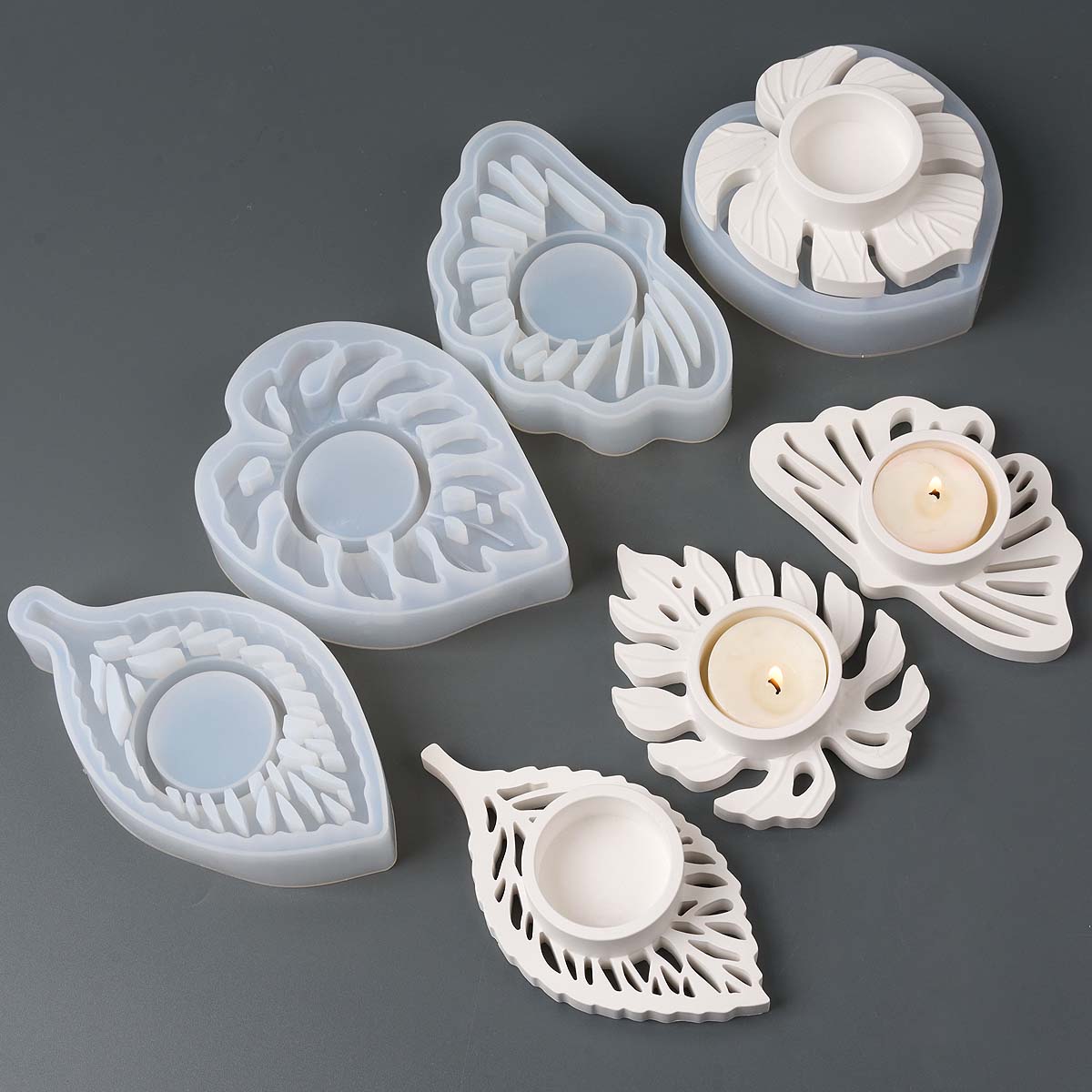 Leaves Candlestick Silicone Mo - Candle Quotes 评论和价格